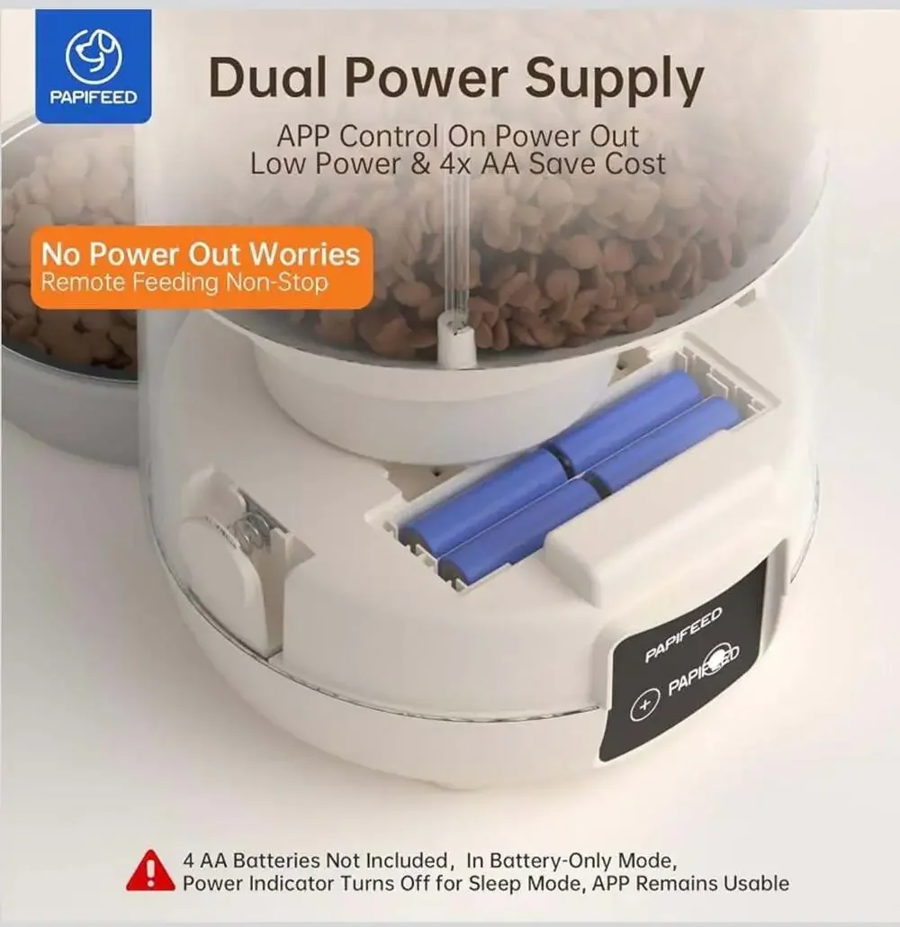 PAPIFEED 3L Automatic WiFi Smart Cat and Dog Food Feeder with App Control